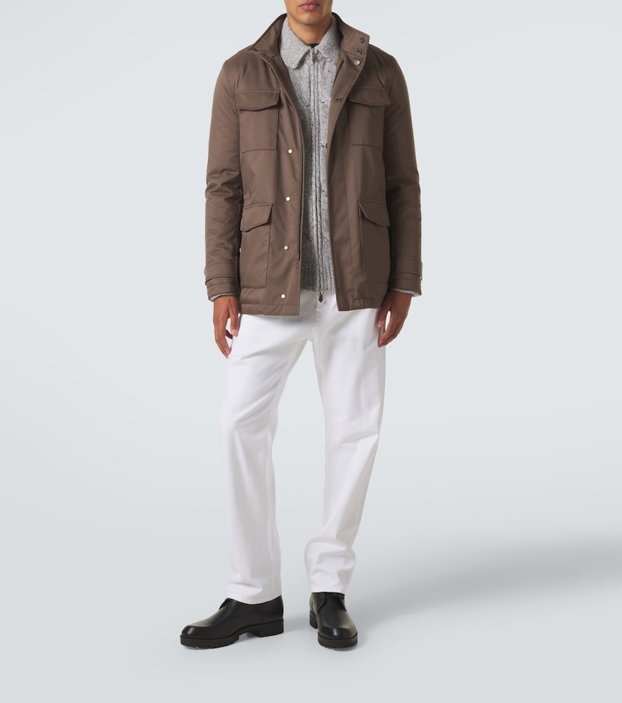 Suede-Trimmed Technical Jacket