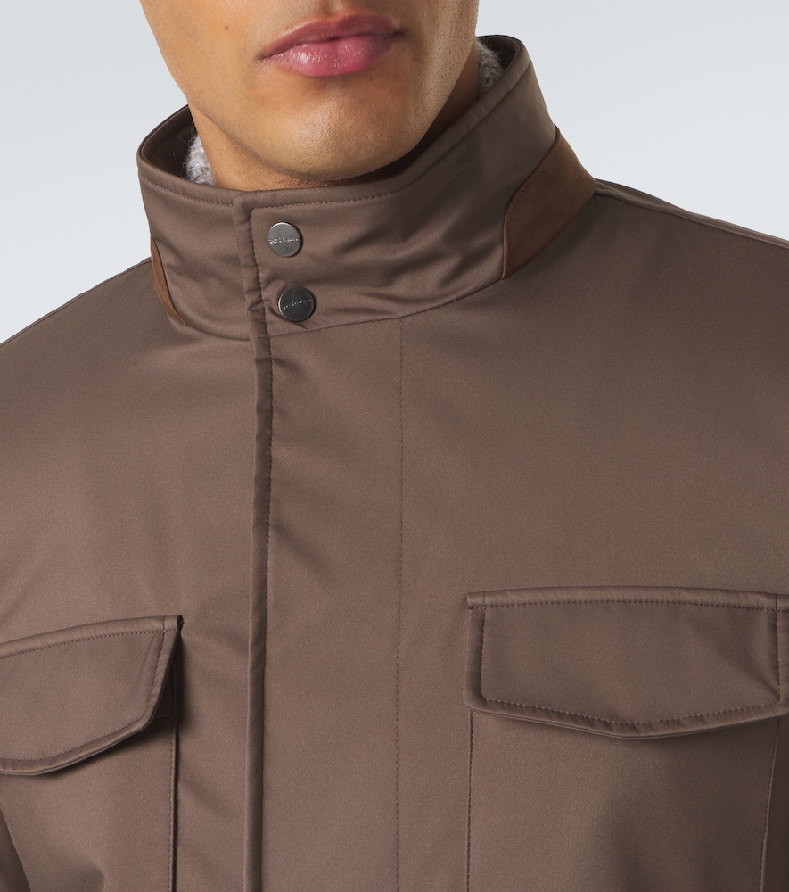 Suede-Trimmed Technical Jacket