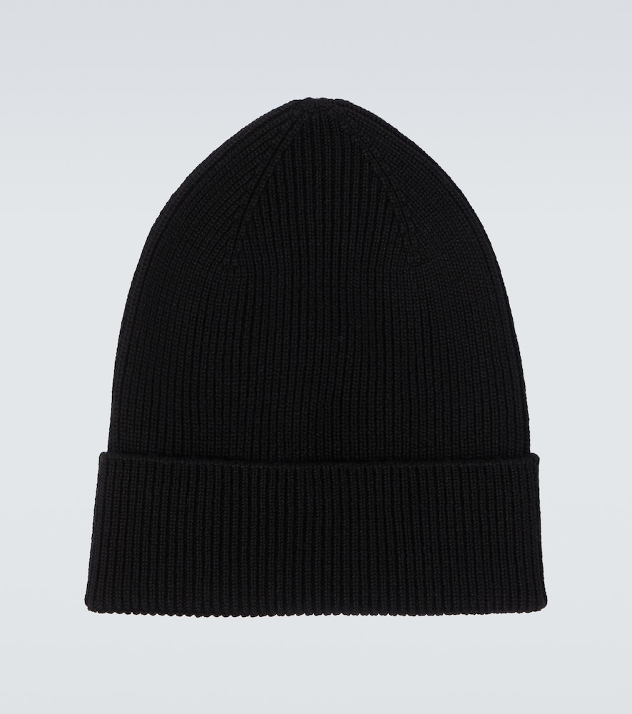  Moncler Moncler Ribbed-knit Virgin Wool Beanie 