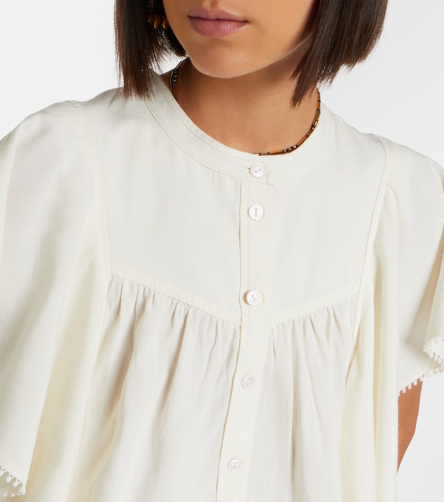 Marlie Ruffled Crochet-Trimmed Blouse