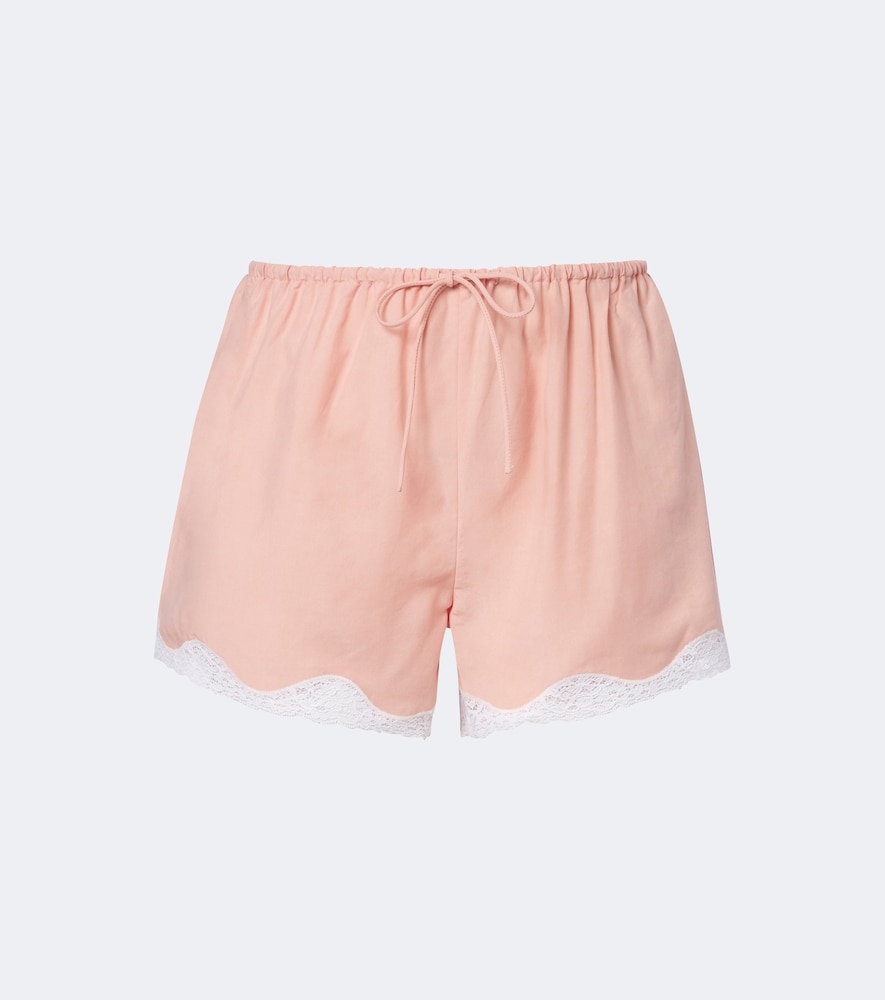 Posse Tabitha Lace-trimmed Shorts In Pink