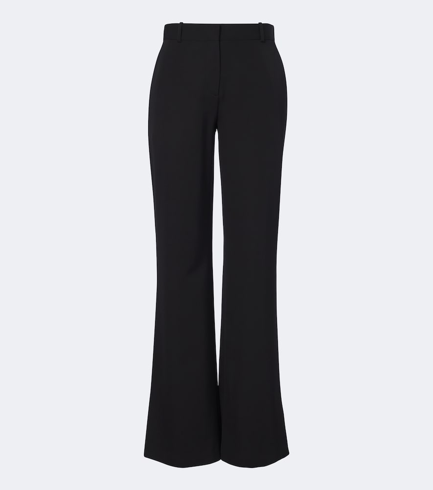 The Row Coleman Wool Gabardine Flared Pants In Black