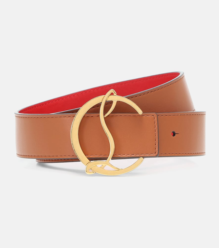 Shop Christian Louboutin Cl Logo Reversible Leather Belt In Multicoloured