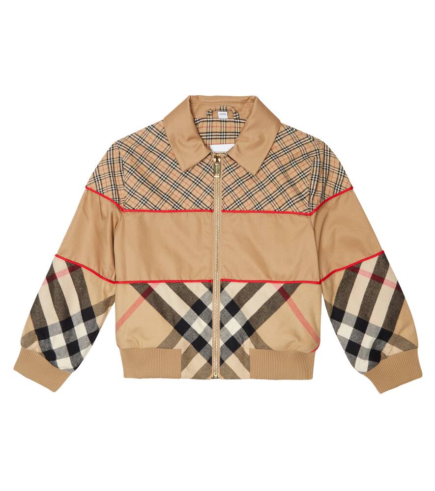 Burberry Kids Archive Check cotton bomber jacket