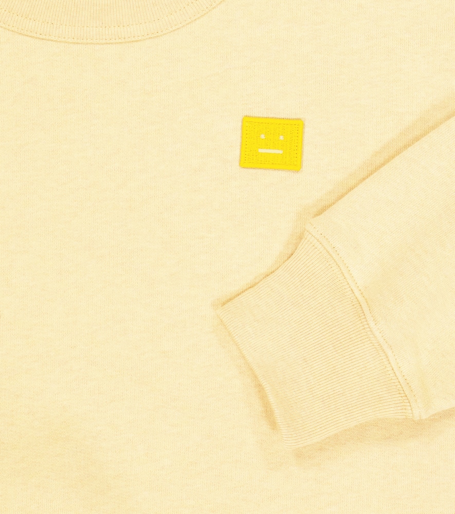 Acne Studios Face Cotton Jersey Sweatshirt In Pale Yellow Melange