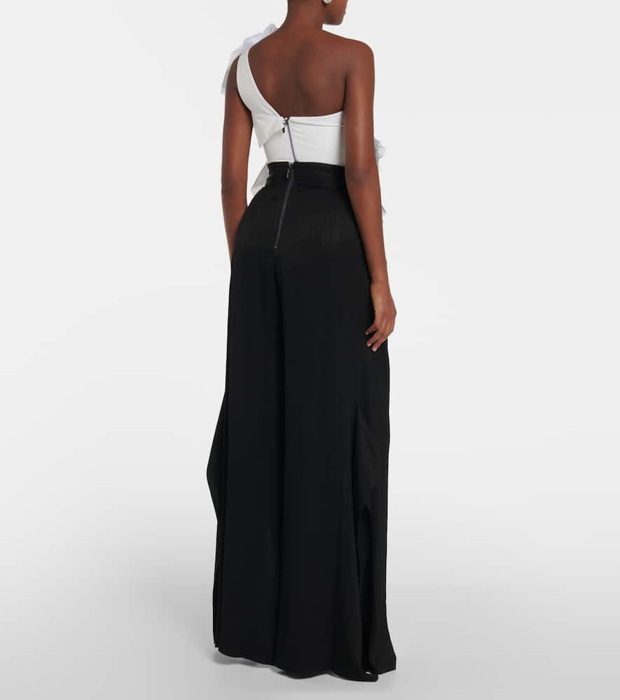 Shop Maticevski High-rise Wide-leg Pants In Black Stirring