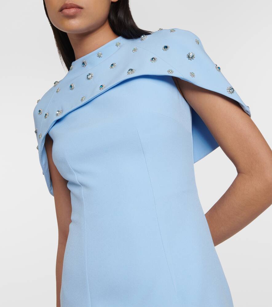 水晶缀饰披肩长礼服