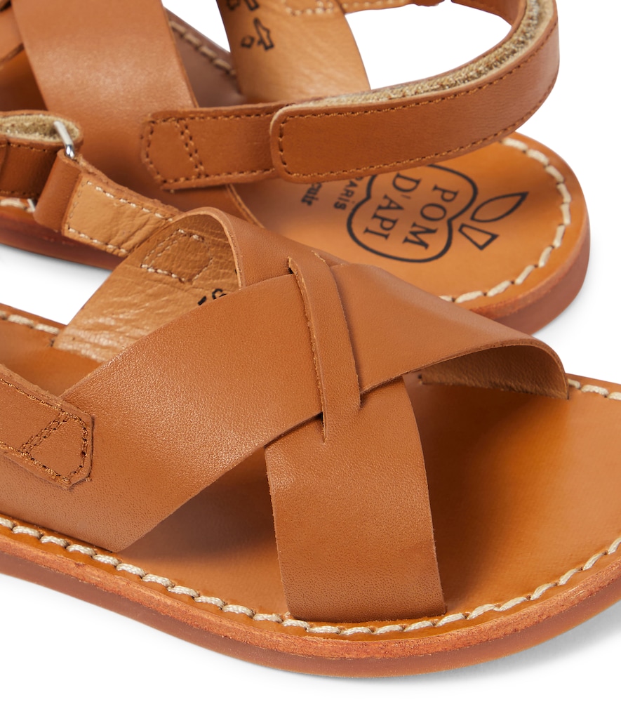  Pom D'api Pom D'api Plage-stitch Cross Leather Sandals 