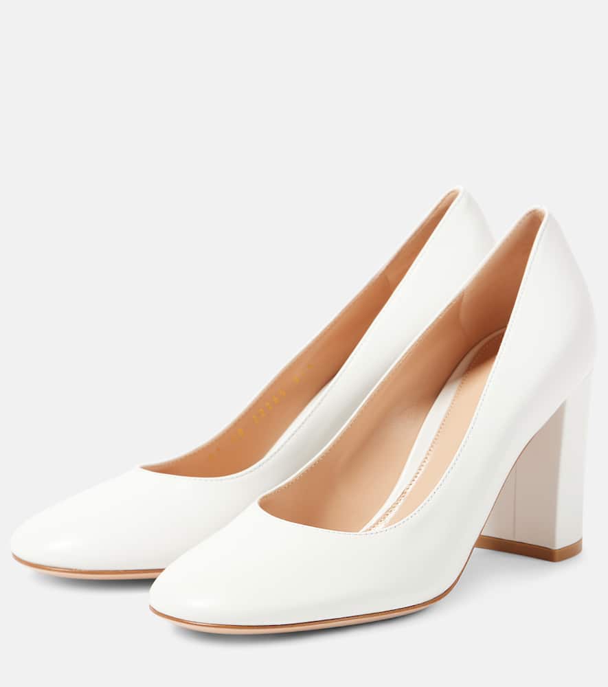 Gianvito Rossi 85 Leather Pumps In White