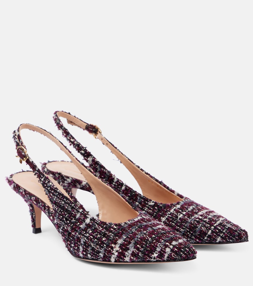 Gianvito Rossi Gianvito Rossi 55 bouclé slingback pumps　Gianvito Rossi 55 バックル付きスリングバック パンプス