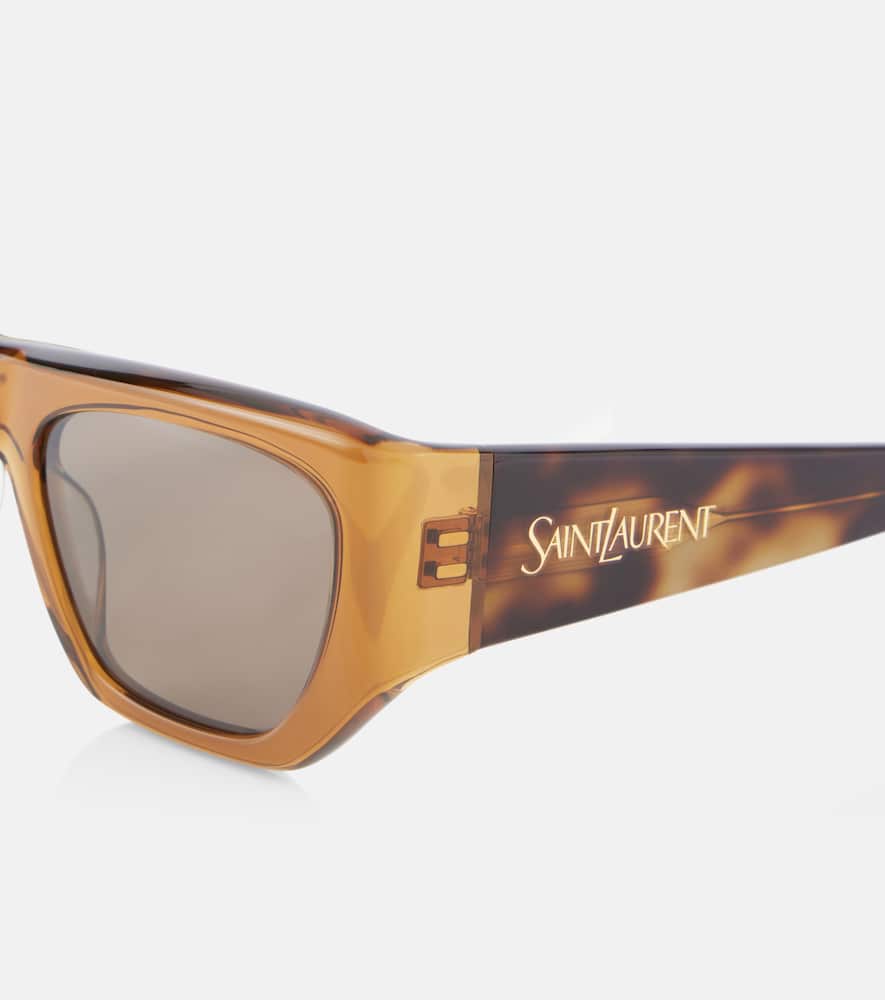Saint Laurent Translucent Sunglasses In Brown
