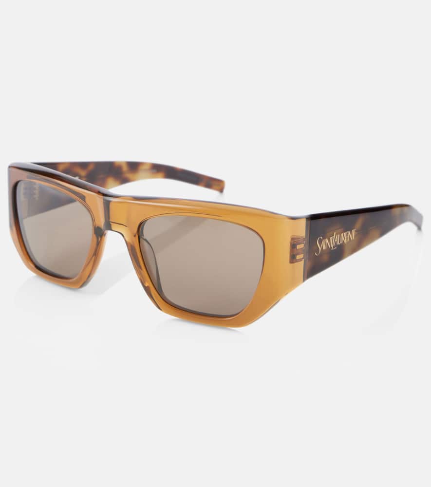 Saint Laurent Translucent Sunglasses In Brown