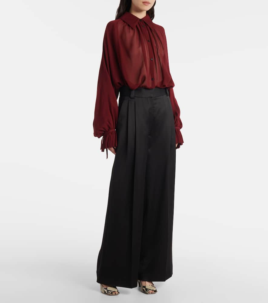 KHAITE CEELO SHEER SILK BLOUSE 