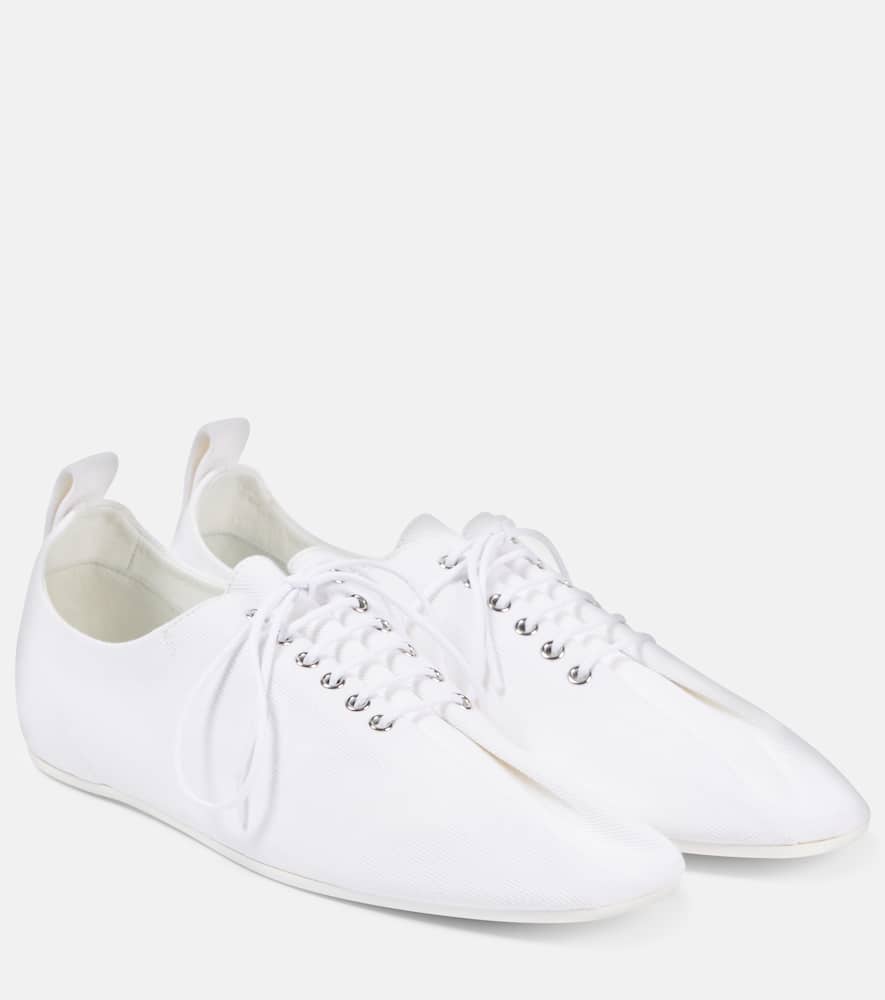 Canvas lace-up flats