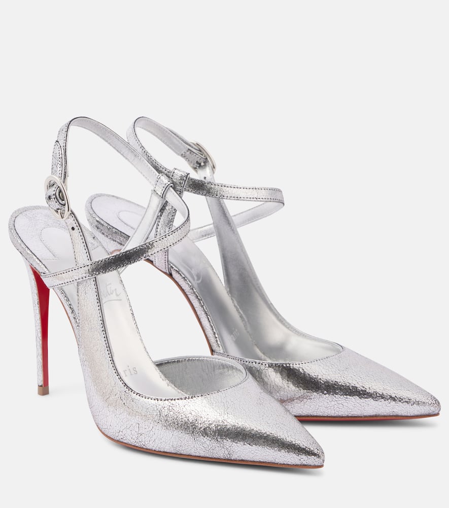 Christian Louboutin Womens Jenlove 100 Manoir Speccio-leather Heeled Pumps Silv In Silver