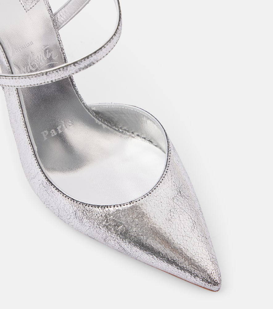 Christian Louboutin Womens Jenlove 100 Manoir Speccio-leather Heeled Pumps Silv In Silver