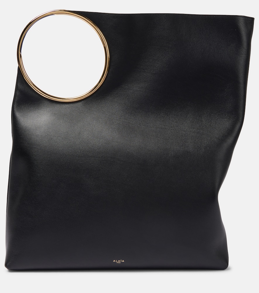 Alaïa Ring Xl Leather Tote Bag In Noir