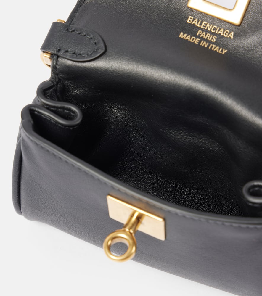 Balenciaga Womens Rodeo Micro Leather Top-handle Bag Black In Black
