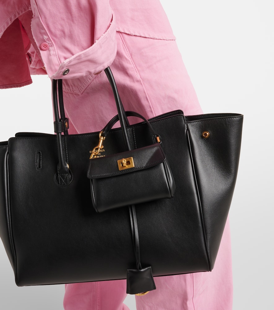 Balenciaga Womens Rodeo Micro Leather Top-handle Bag Black In Black