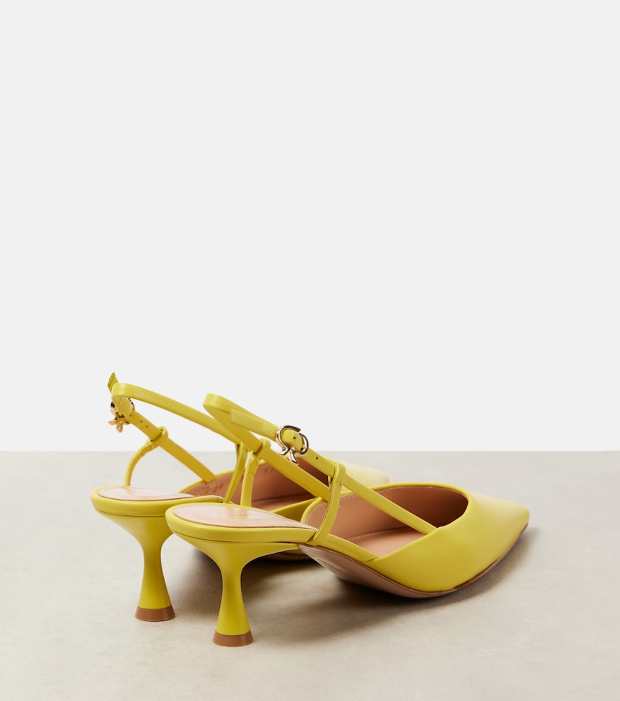  Gianvito Rossi Gianvito Rossi Ascent 55 Leather Slingback Pumps 