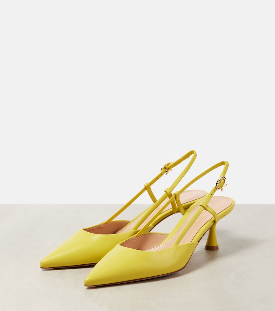  Gianvito Rossi Gianvito Rossi Ascent 55 Leather Slingback Pumps 