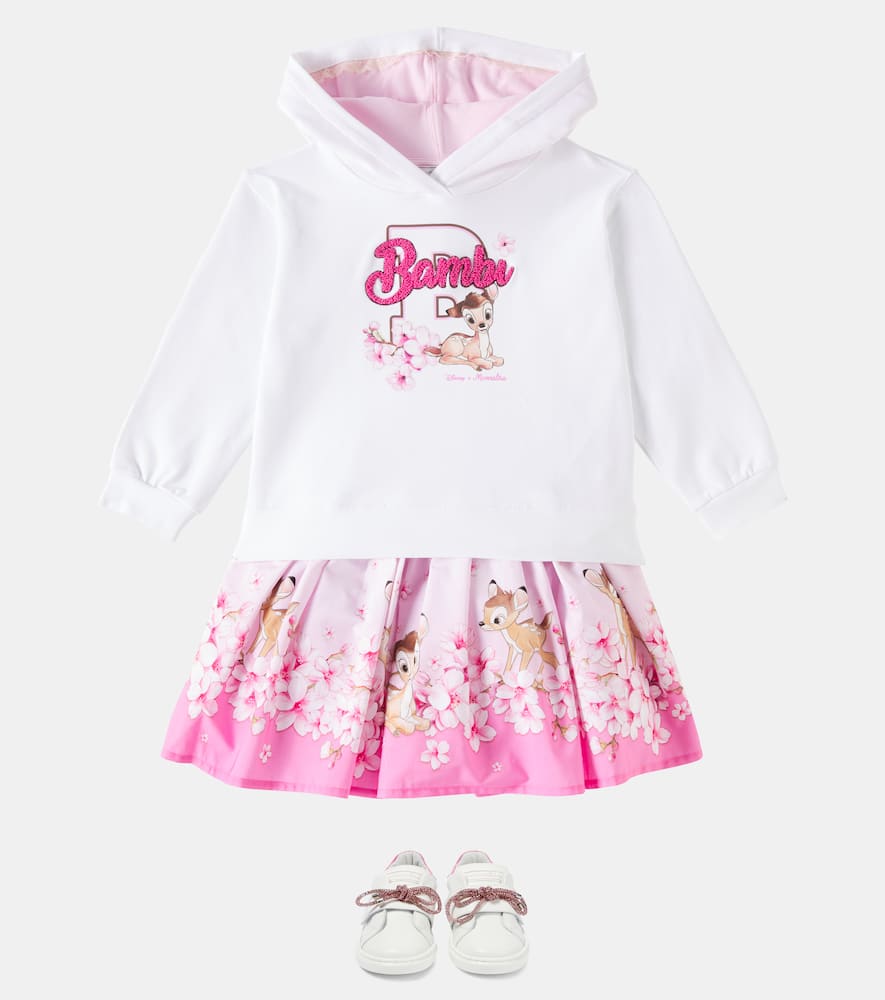 Monnalisa Cotton-blend Hoodie In White