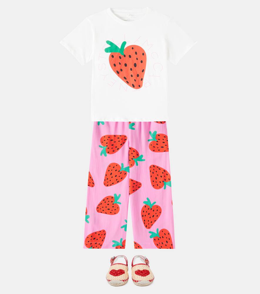 Stella Mccartney Printed Wide-leg Pants In Pink