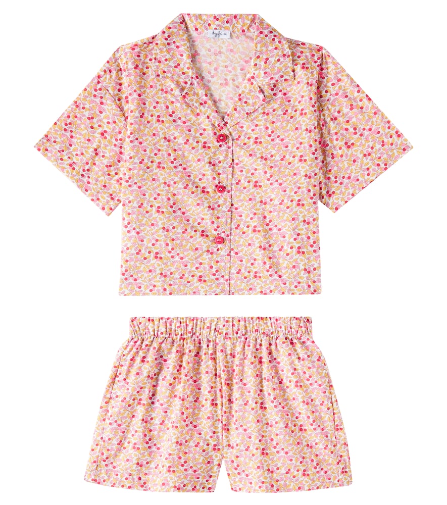 Il Gufo Floral Cotton Shirt And Shorts Set In Pink