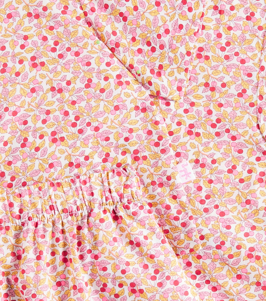 Il Gufo Floral Cotton Shirt And Shorts Set In Pink