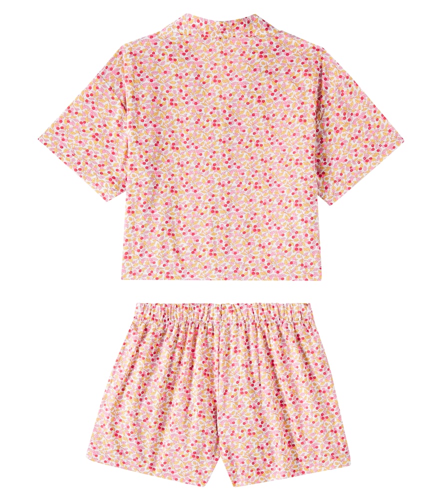 Il Gufo Floral Cotton Shirt And Shorts Set In Pink