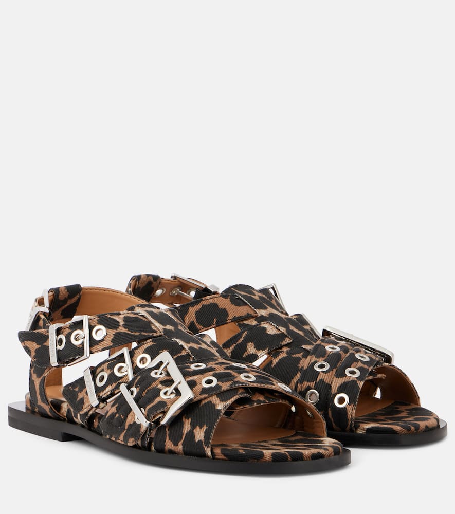 Leopard-print sandals