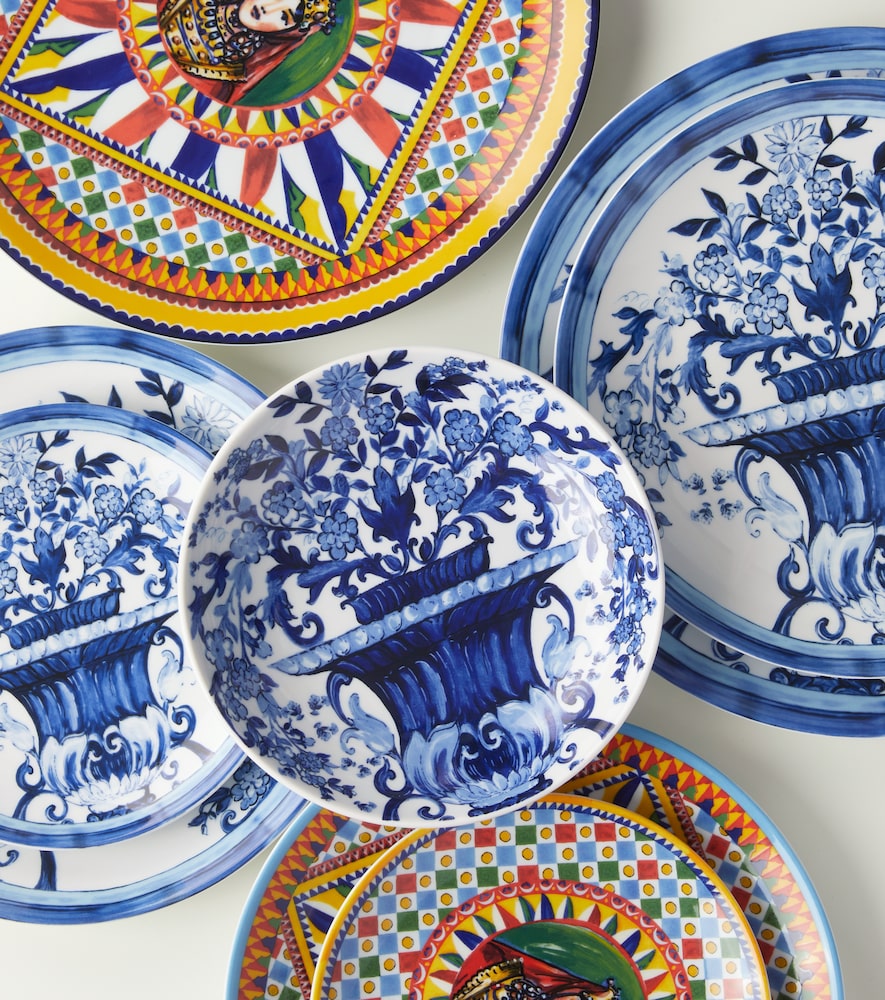  Dolce&gabbana Casa Dolce&gabbana Casa Set Blu Mediterraneo Aus Zwei Desserttellern 