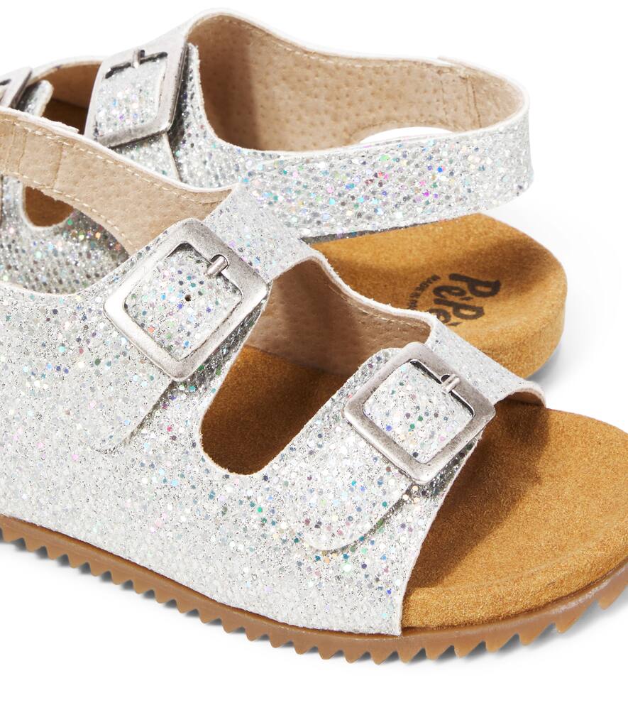 Pèpè Glitter Sandals In Silver