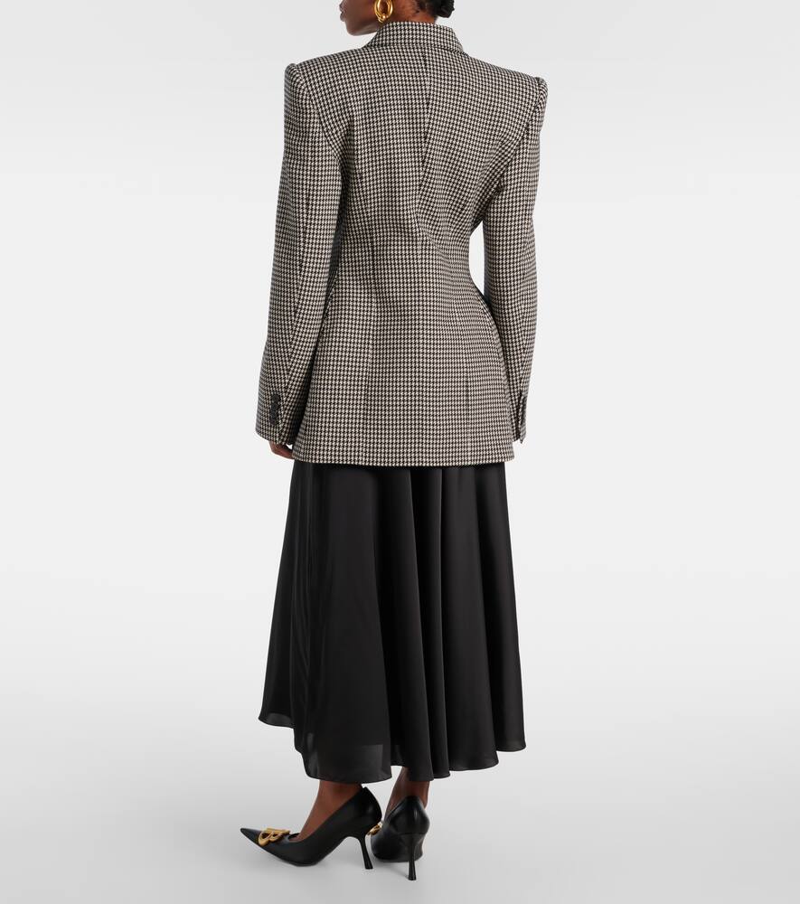 Balenciaga Embroidered Wool Blazer In Black