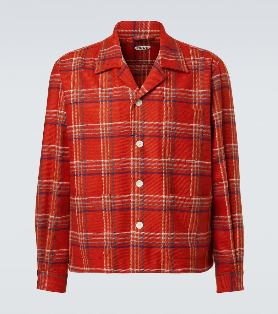 Bode Gable Plaid Wool Flannel Overshirt In Multi
