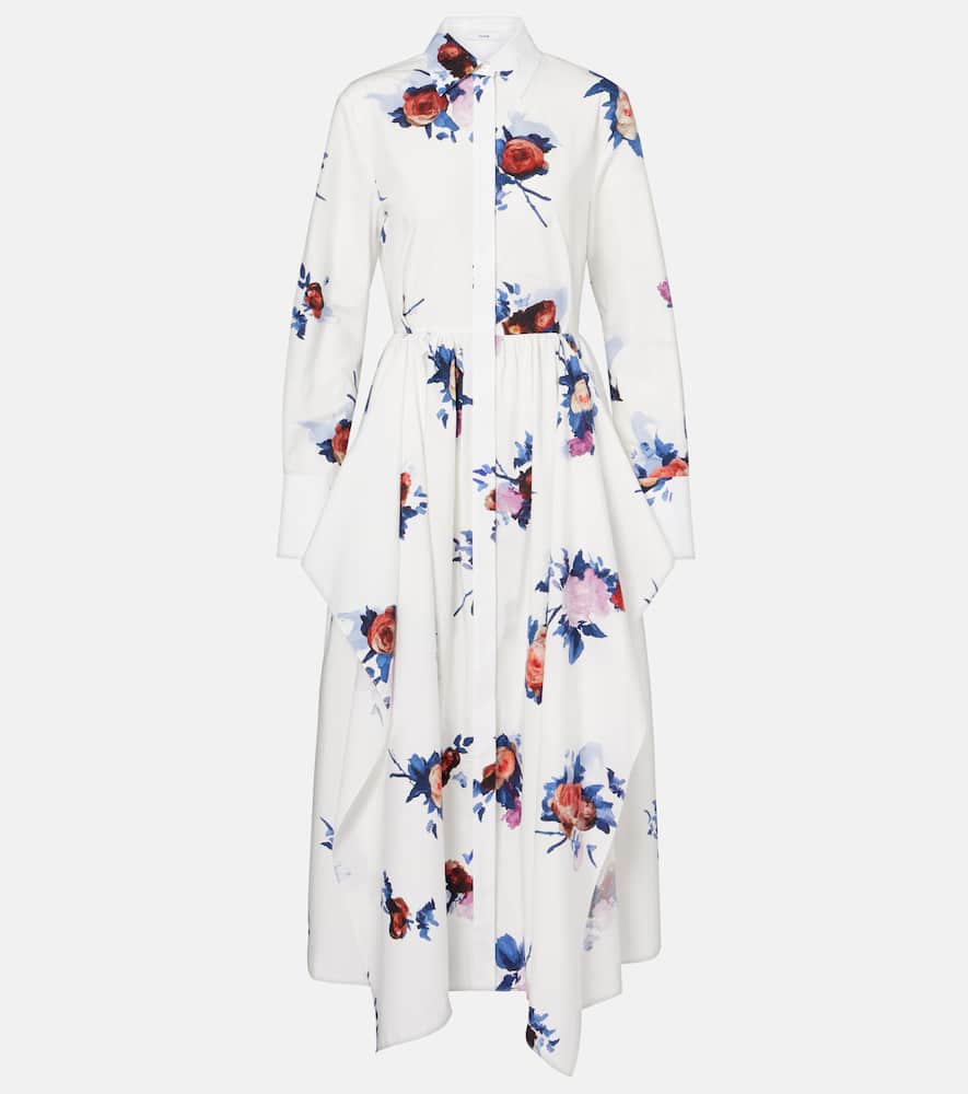 Floral cotton poplin shirt dress