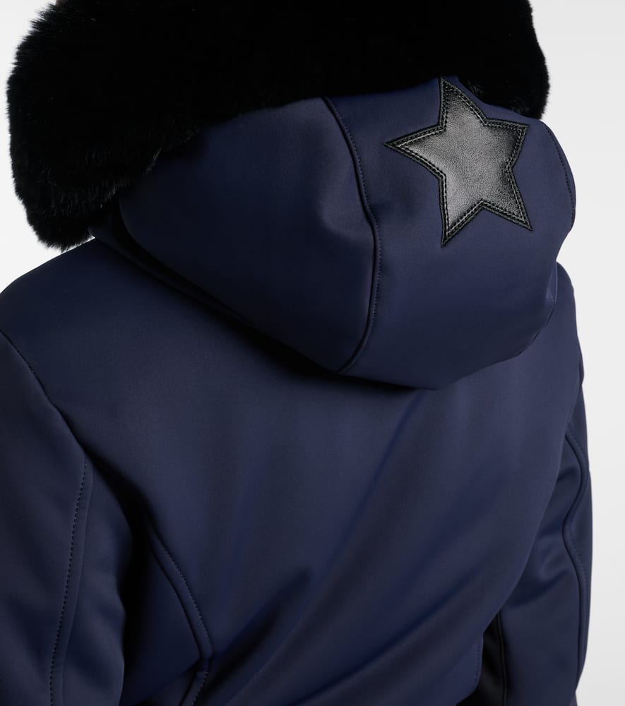 Goldbergh Parry Faux Fur-trimmed Ski Suit In Blue