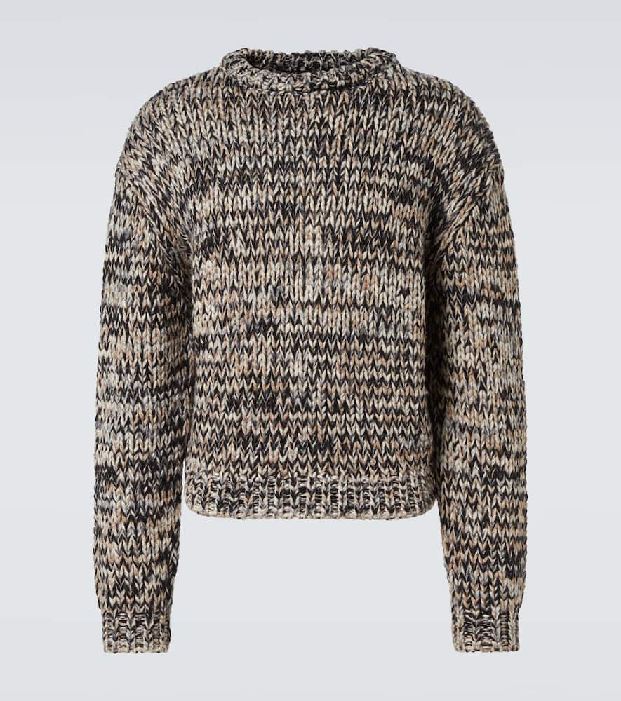 Lemaire Wool-blend Melange Sweater In Black