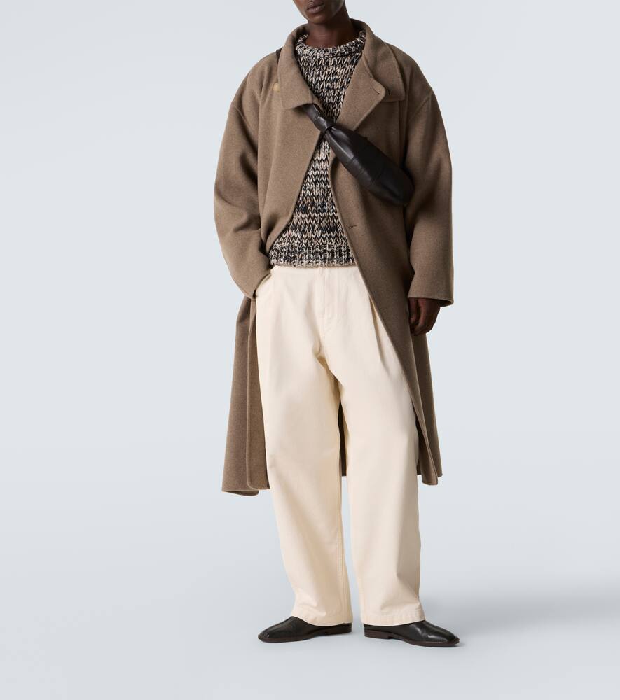 Lemaire Wool-blend Melange Sweater In Black