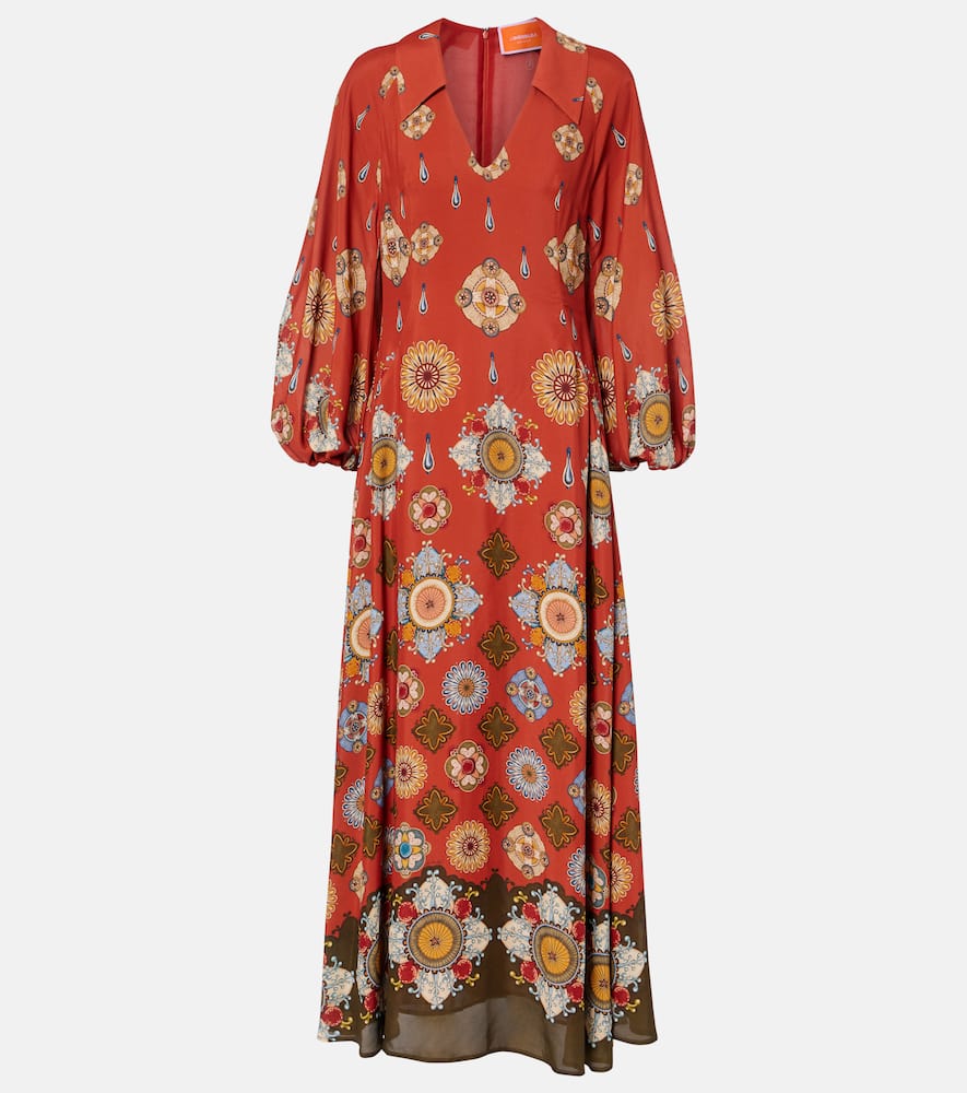 La Doublej Diva Printed Maxi Dress In Red