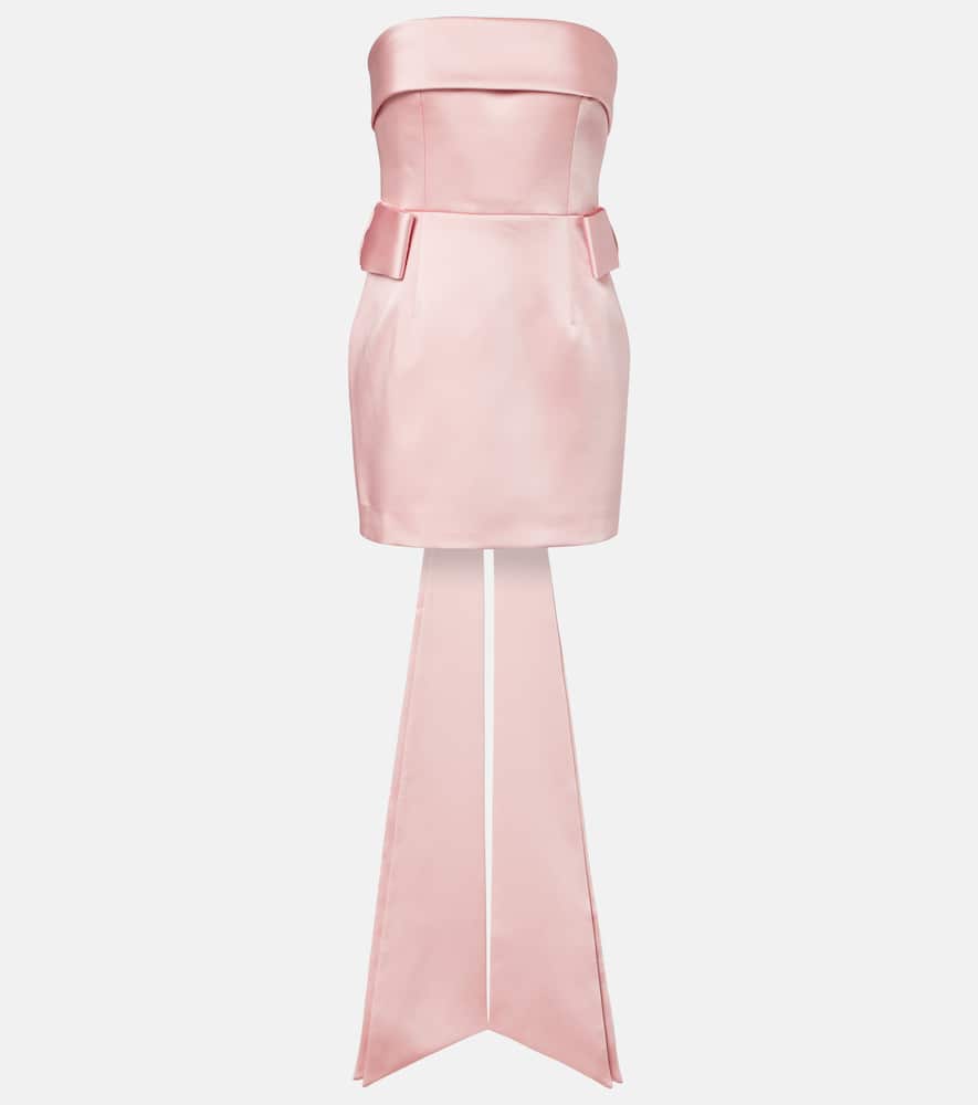 The New Arrivals Ilkyaz Ozel Lalani Bow-detail Satin Minidress In Pink