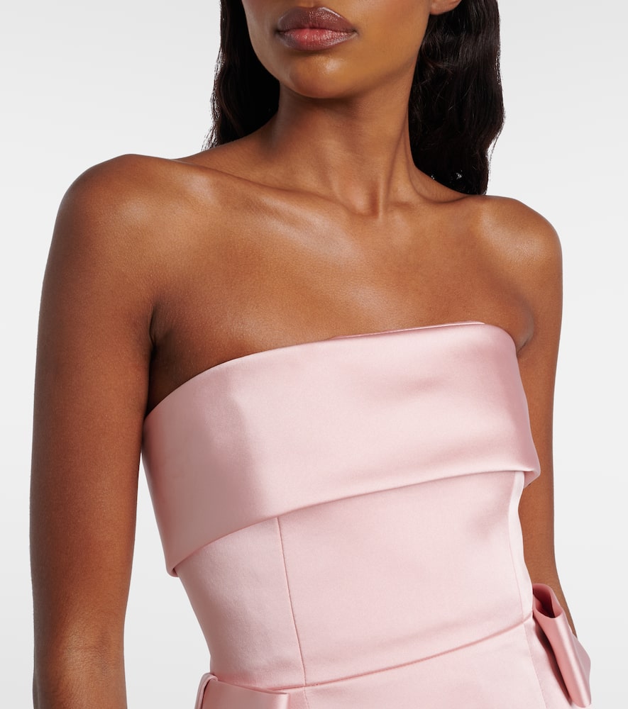 The New Arrivals Ilkyaz Ozel Lalani Bow-detail Satin Minidress In Pink