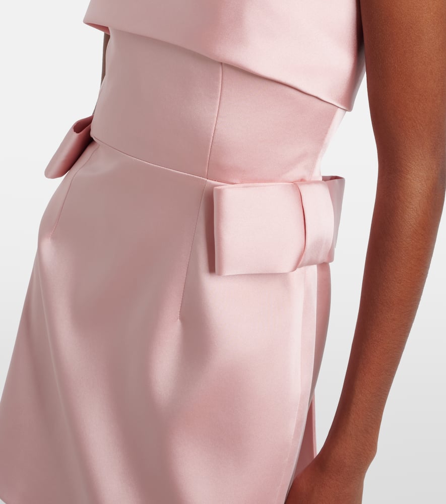 The New Arrivals Ilkyaz Ozel Lalani Bow-detail Satin Minidress In Pink