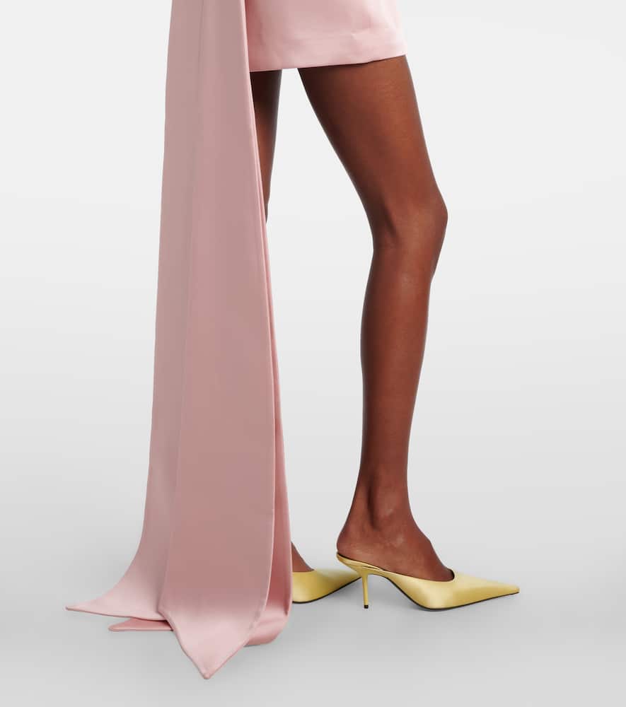 The New Arrivals Ilkyaz Ozel Lalani Bow-detail Satin Minidress In Pink