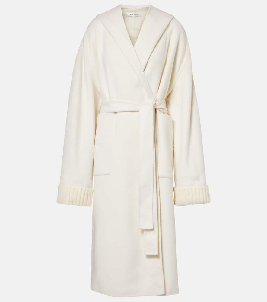 Aya Muse Hooded Wool And Cashmere Coat In White