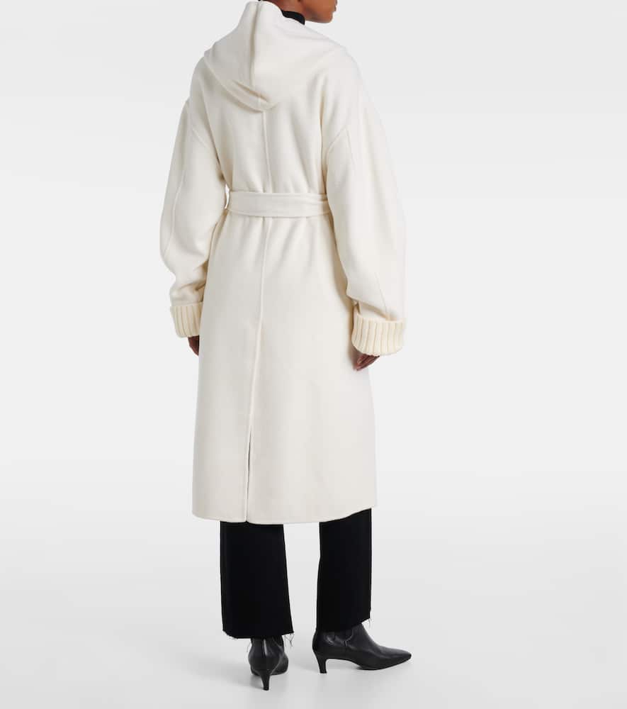 Aya Muse Hooded Wool And Cashmere Coat In White