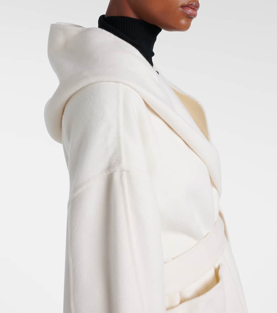 Aya Muse Hooded Wool And Cashmere Coat In White