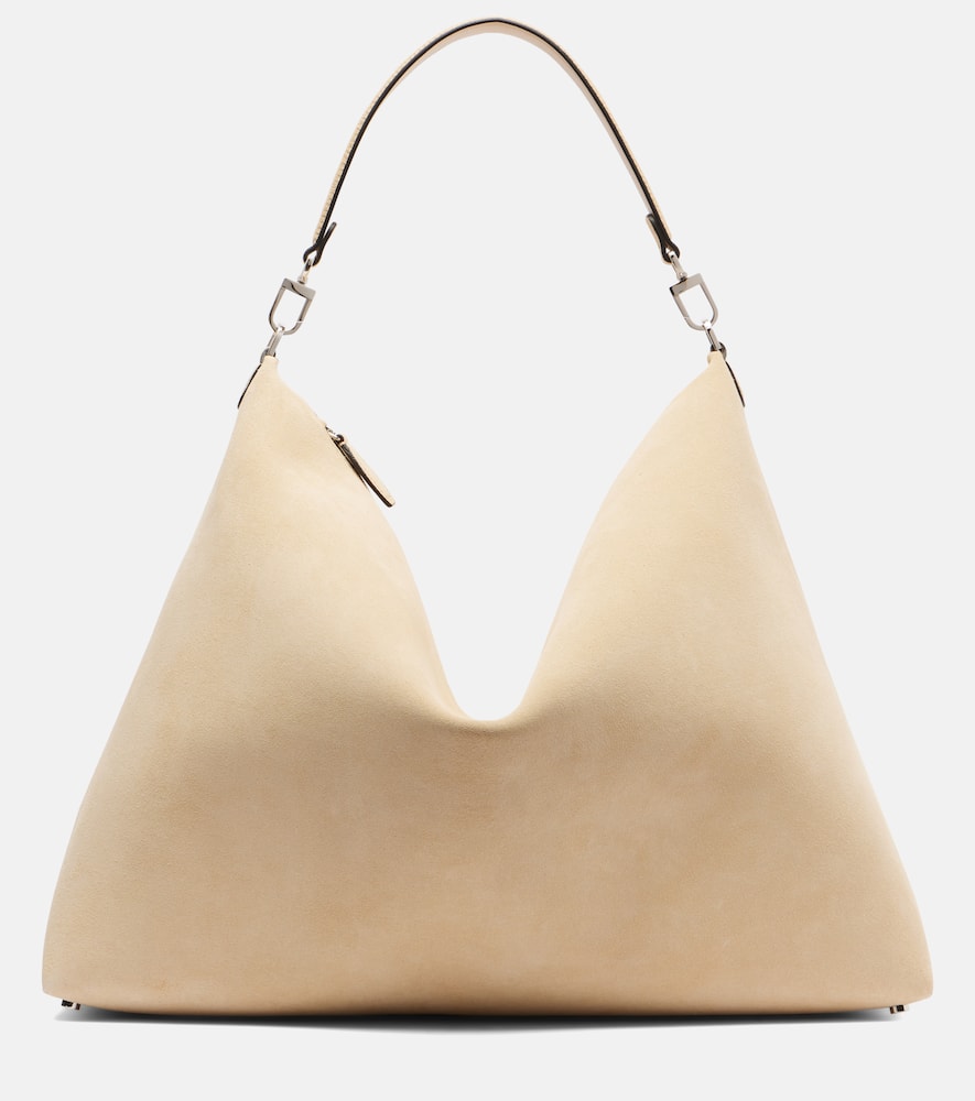 Totême Bevel Suede Tote Bag In Sand