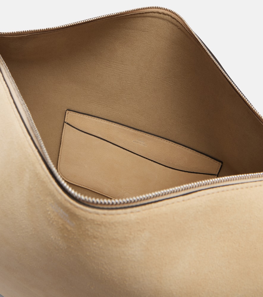 Totême Bevel Suede Tote Bag In Sand