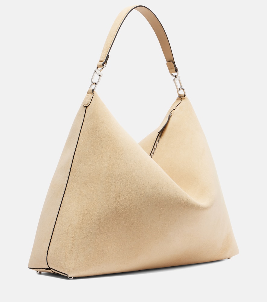 Totême Bevel Suede Tote Bag In Sand
